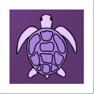 Cute And Adorable Pastel Purple Turtle Posters and Art